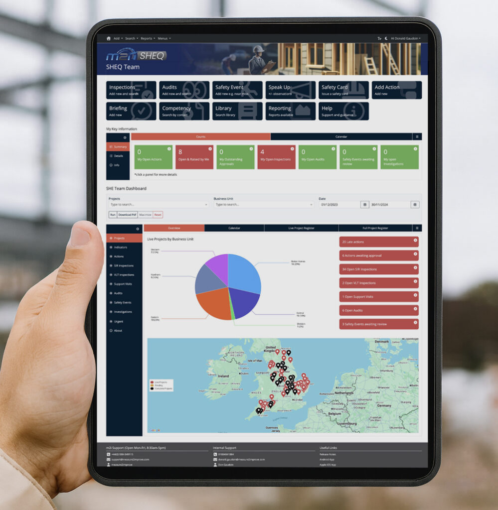 sheq team - multi-site map web page